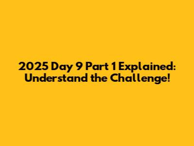 2025 Day 9 Part 1 Explained: Understand the Challenge!