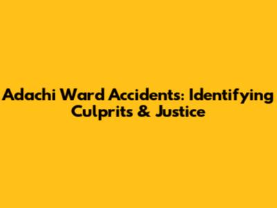 Adachi Ward Accidents: Identifying Culprits & Justice