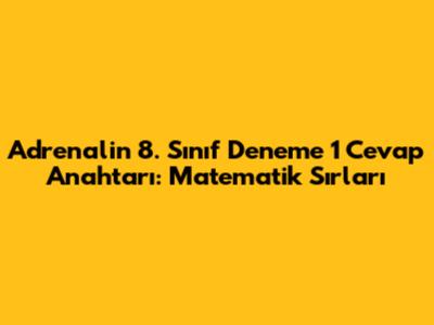 Adrenalin 8. Sınıf Deneme 1 Cevap Anahtarı: Matematik Sırları