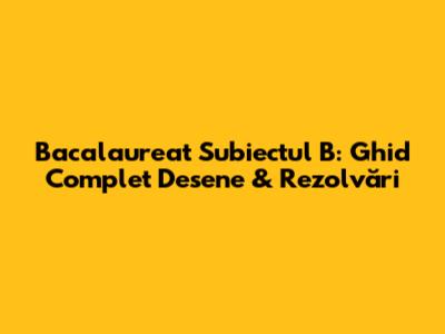 Bacalaureat Subiectul B: Ghid Complet Desene & Rezolvări