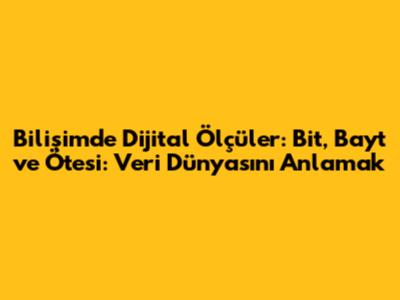 Bilişimde Dijital Ölçüler: Bit, Bayt ve Ötesi: Veri Dünyasını Anlamak