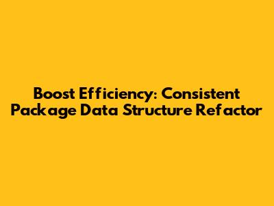 Boost Efficiency: Consistent Package Data Structure Refactor