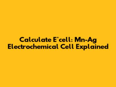 Calculate E°cell: Mn-Ag Electrochemical Cell Explained