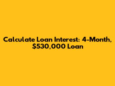 Calculate Loan Interest: 4-Month, $530,000 Loan