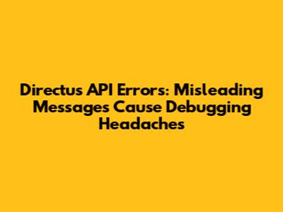 Directus API Errors: Misleading Messages Cause Debugging Headaches