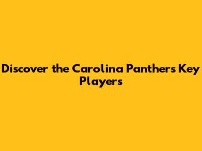 Discover the Carolina Panthers' Key Players