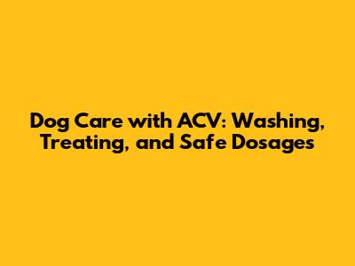 Dog Care with ACV: Washing, Treating, and Safe Dosages