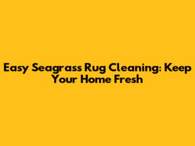 Easy Seagrass Rug Cleaning: Keep Your Home Fresh