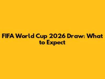 FIFA World Cup 2026 Draw: What to Expect