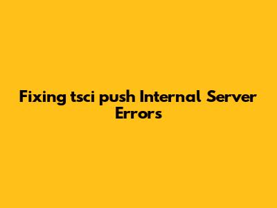 Fixing `tsci push` Internal Server Errors