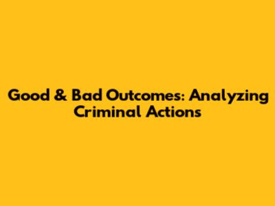 Good & Bad Outcomes: Analyzing Criminal Actions