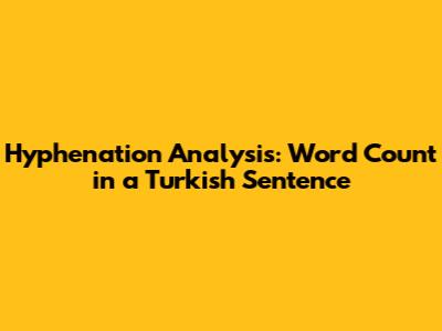 Hyphenation Analysis: Word Count in a Turkish Sentence