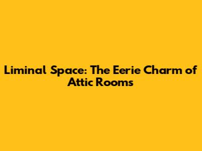 Liminal Space: The Eerie Charm of Attic Rooms
