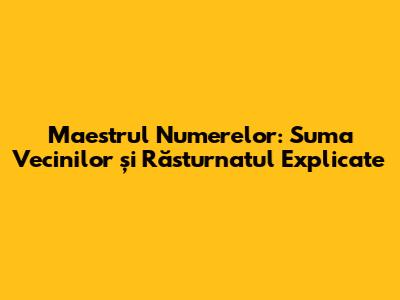 Maestrul Numerelor: Suma Vecinilor și Răsturnatul Explicate
