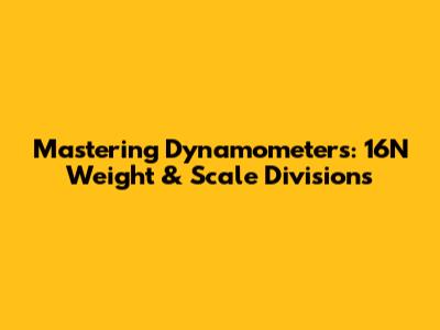 Mastering Dynamometers: 16N Weight & Scale Divisions