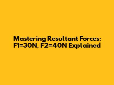 Mastering Resultant Forces: F1=30N, F2=40N Explained