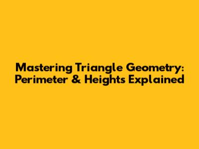 Mastering Triangle Geometry: Perimeter & Heights Explained