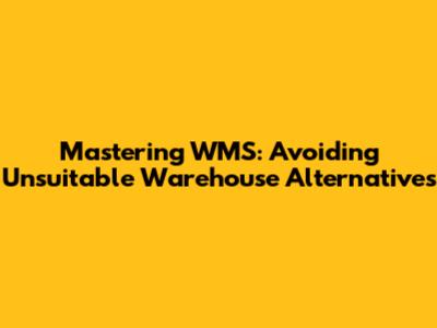 Mastering WMS: Avoiding Unsuitable Warehouse Alternatives