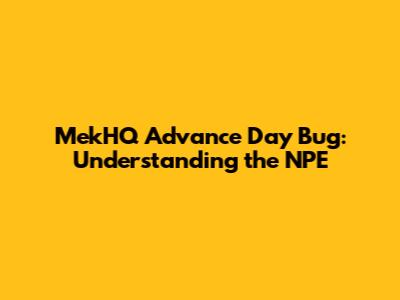 MekHQ Advance Day Bug: Understanding the NPE