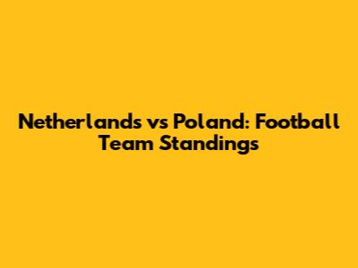 Netherlands vs Poland: Football Team Standings