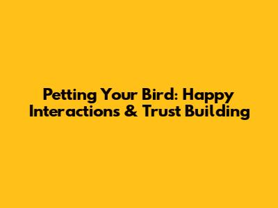 Petting Your Bird: Happy Interactions & Trust Building
