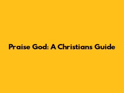 Praise God: A Christian's Guide