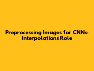 Preprocessing Images for CNNs: Interpolation's Role