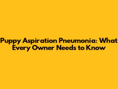 Puppy Aspiration Pneumonia: What Every Owner Needs to Know