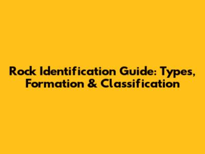 Rock Identification Guide: Types, Formation & Classification