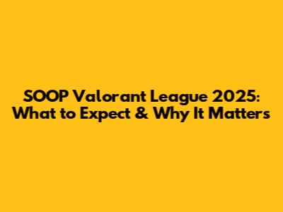 SOOP Valorant League 2025: What to Expect & Why It Matters