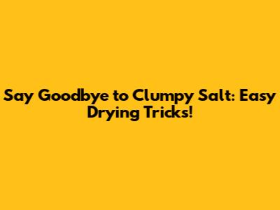 Say Goodbye to Clumpy Salt: Easy Drying Tricks!
