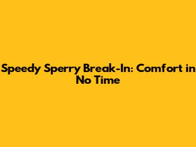Speedy Sperry Break-In: Comfort in No Time