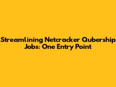 Streamlining Netcracker Qubership Jobs: One Entry Point