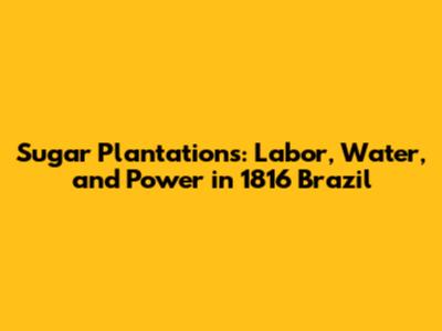 Sugar Plantations: Labor, Water, and Power in 1816 Brazil