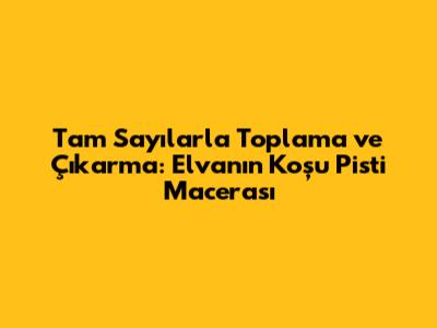 Tam Sayılarla Toplama ve Çıkarma: Elvan'ın Koşu Pisti Macerası