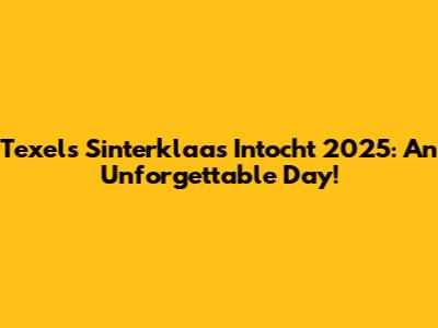 Texel's Sinterklaas Intocht 2025: An Unforgettable Day!
