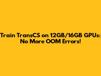 Train TransCS on 12GB/16GB GPUs: No More OOM Errors!