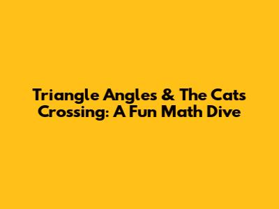 Triangle Angles & The Cat's Crossing: A Fun Math Dive