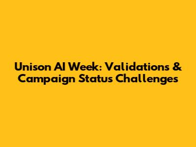 Unison AI Week: Validations & Campaign Status Challenges