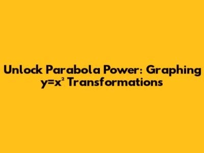Unlock Parabola Power: Graphing y=x² Transformations