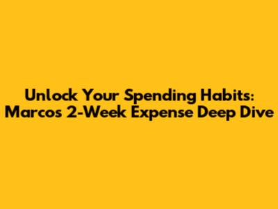 Unlock Your Spending Habits: Marco's 2-Week Expense Deep Dive