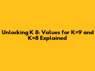 Unlocking K*8: Values for K=9 and K=8 Explained