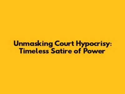 Unmasking Court Hypocrisy: Timeless Satire of Power