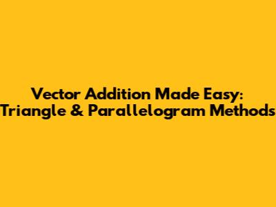 Vector Addition Made Easy: Triangle & Parallelogram Methods