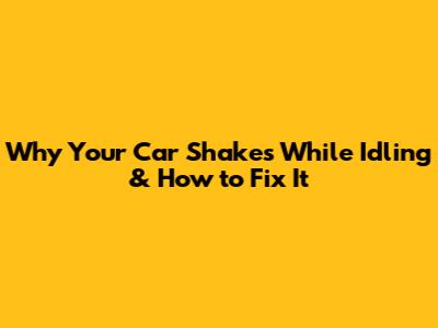 Why Your Car Shakes While Idling & How to Fix It