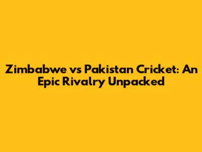 Zimbabwe vs Pakistan Cricket: An Epic Rivalry Unpacked